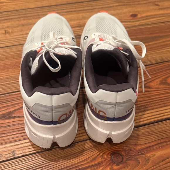 On Running White and Black Sneakers with Orange Detail - Picture 5 of 6